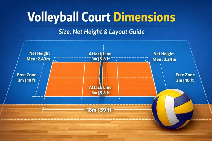 Official indoor volleyball court dimensions guide and net heights